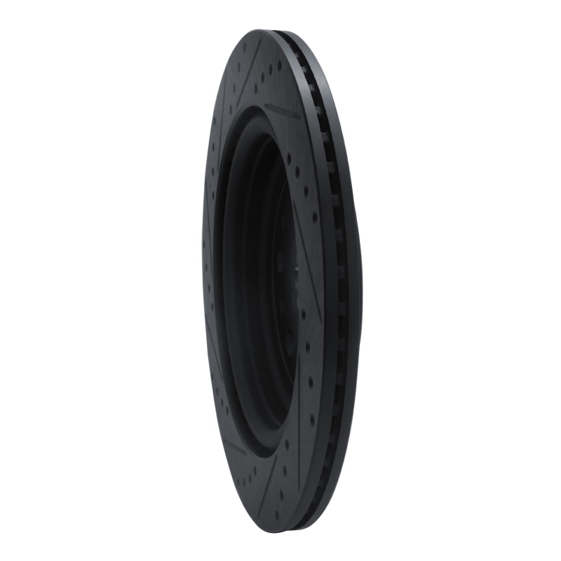 Ram 1500 Brake Rotor (1) - Rear Right - R1 Concepts - Drilled & Slotted - Black - `19-`25